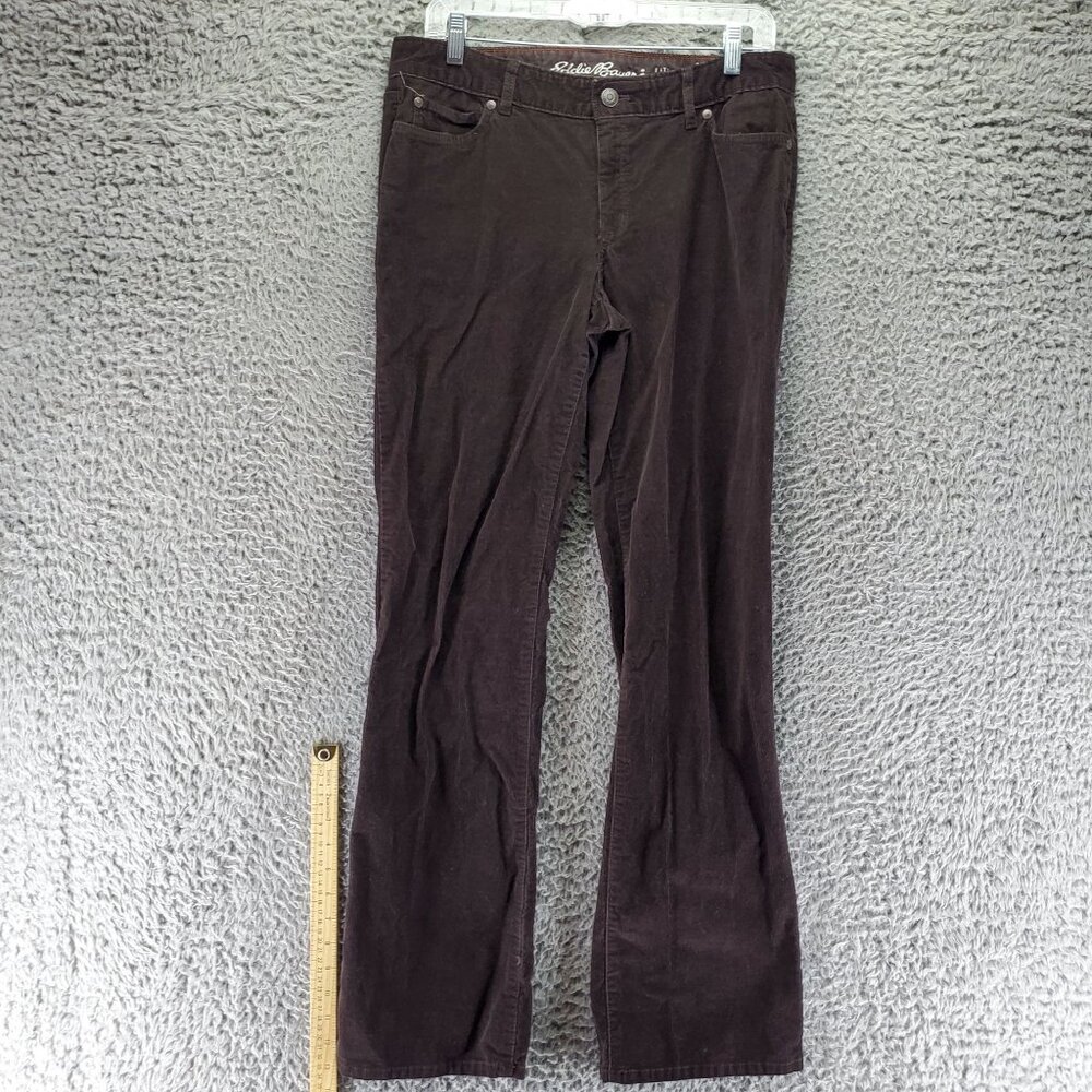 Eddie Bauer Jeans Womens 8 Brown Bootcut Corduroy Slightly Curvy Stretch